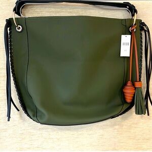 Anthropology forest green tote BNWT